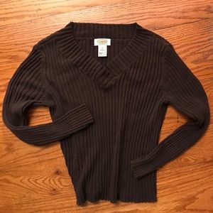 Talbots Ribbed V-neck, Brown